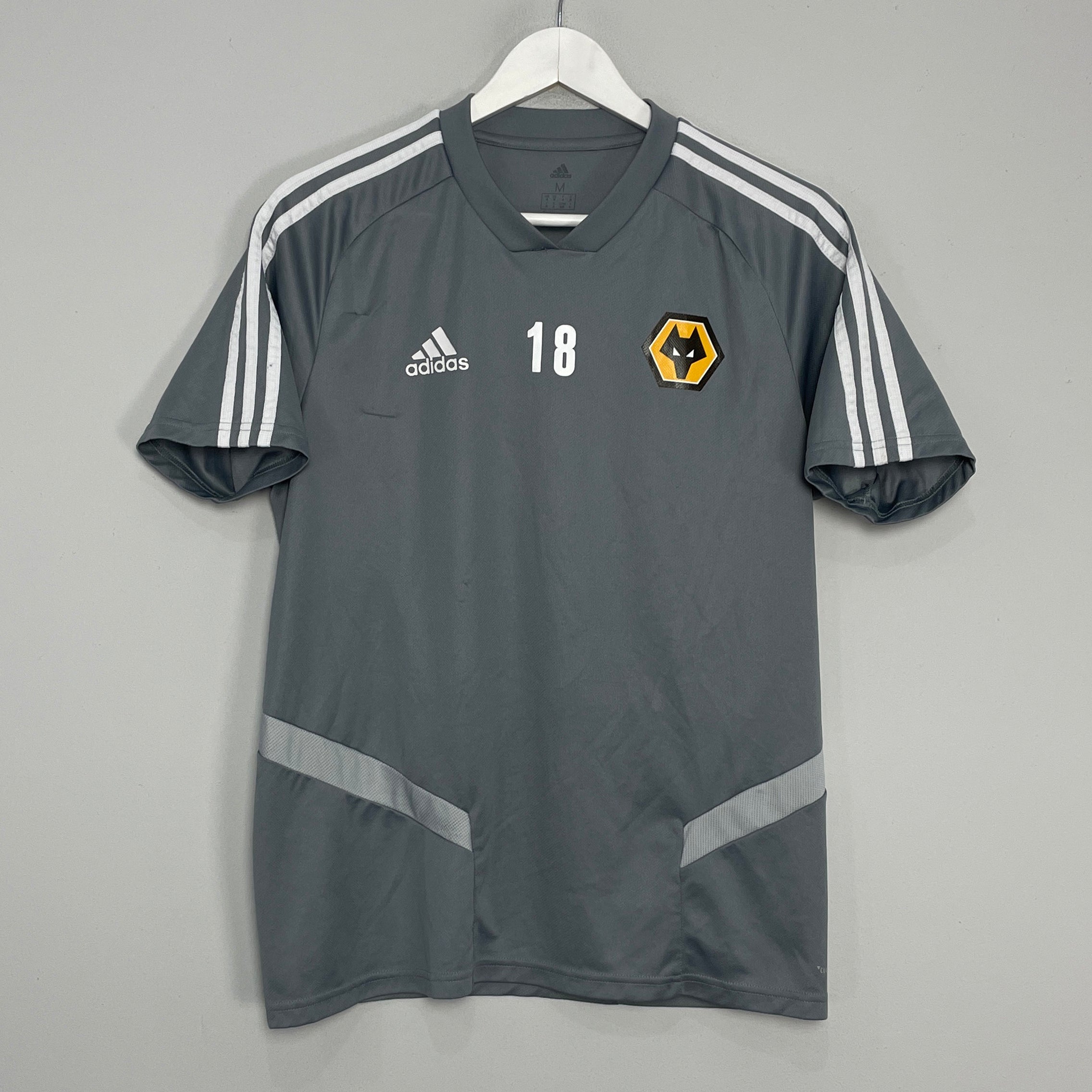 Shop 2019/20 WOLVES GIBBS-WHITE *PLAYER WORN* TRAINING SHIRT (M) ADIDAS, classic football shirts, vintage football shirts & retro soccer jerseys at Cult Kits
