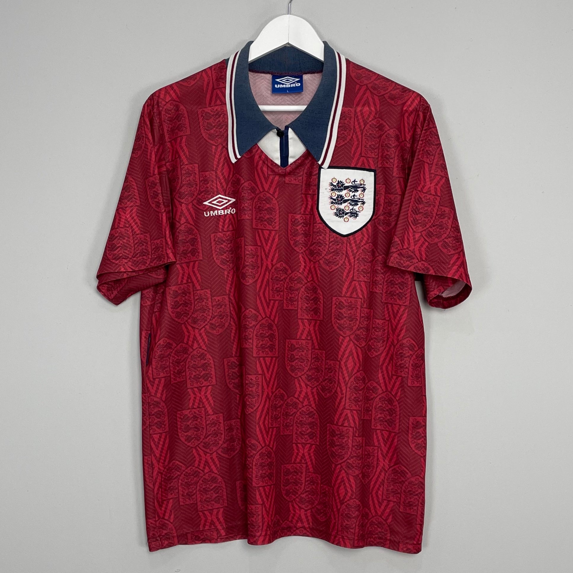 Shop 1994/95 ENGLAND AWAY SHIRT (L) UMBRO, classic football shirts, vintage football shirts & retro soccer jerseys at Cult Kits