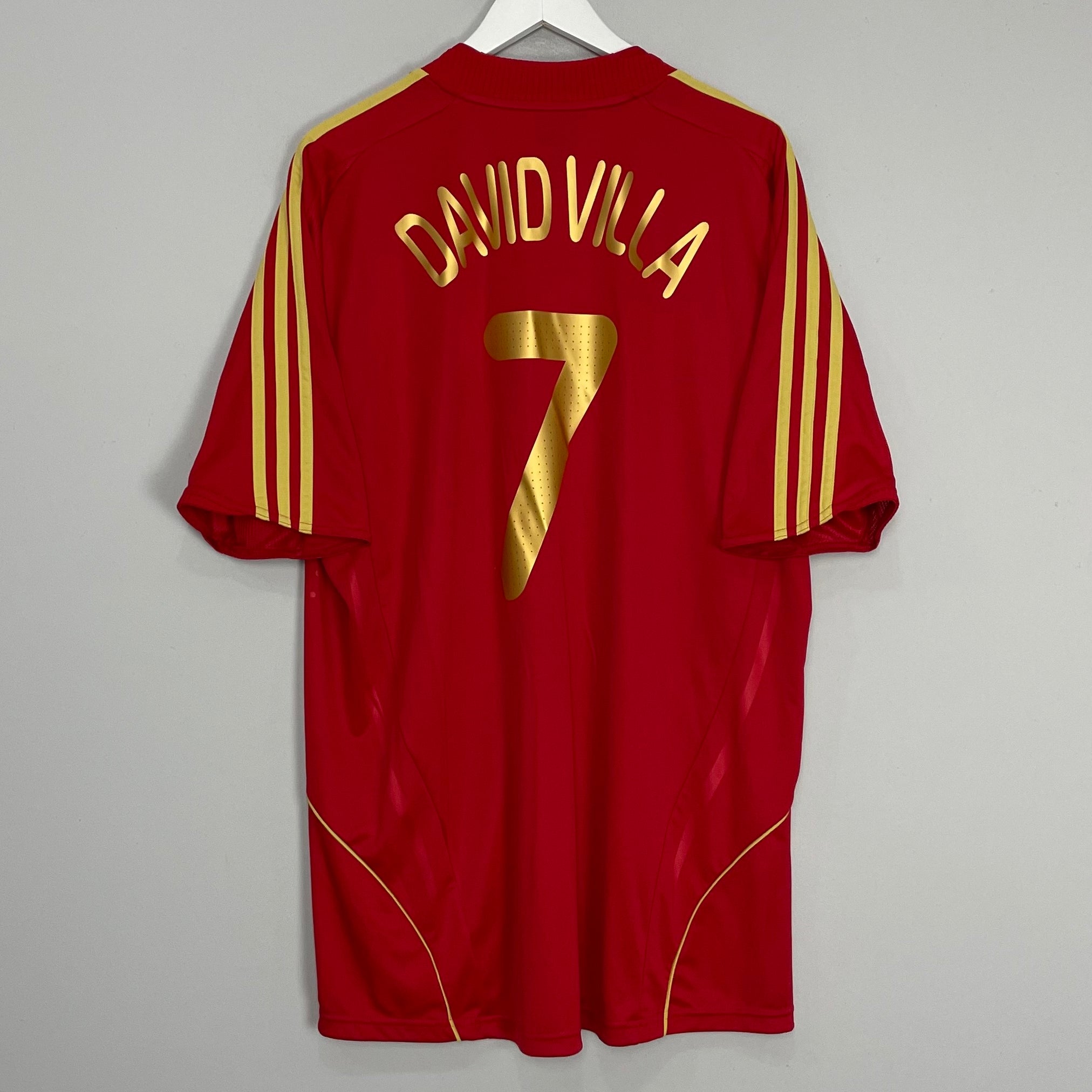 Shop 2008/10 SPAIN DAVID VILLA #7 HOME SHIRT (XL) ADIDAS, classic football shirts, vintage football shirts & retro soccer jerseys at Cult Kits