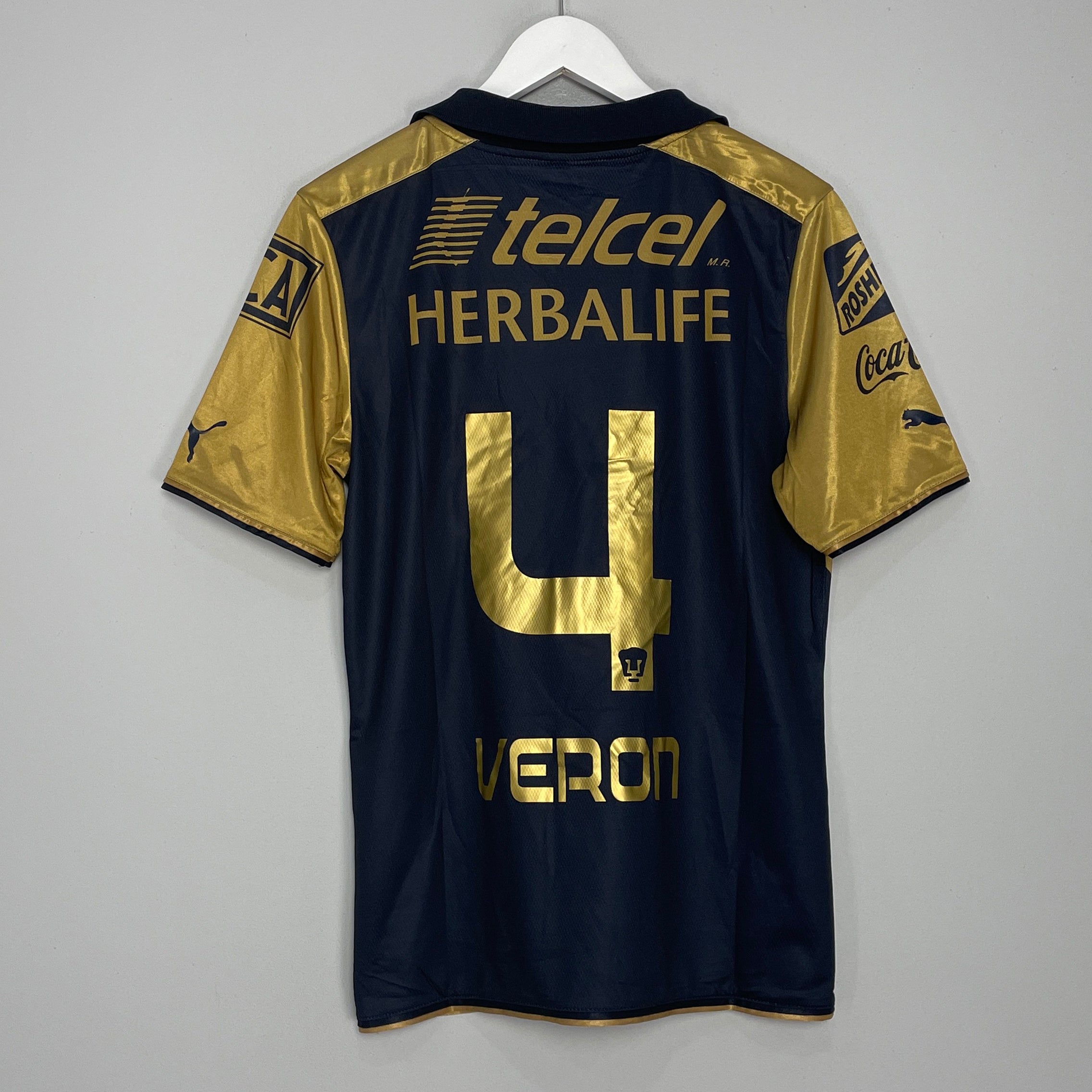 Shop 2013/14 UNAM PUMAS VERON #4 AWAY SHIRT (M) PUMA, classic football shirts, vintage football shirts & retro soccer jerseys at Cult Kits
