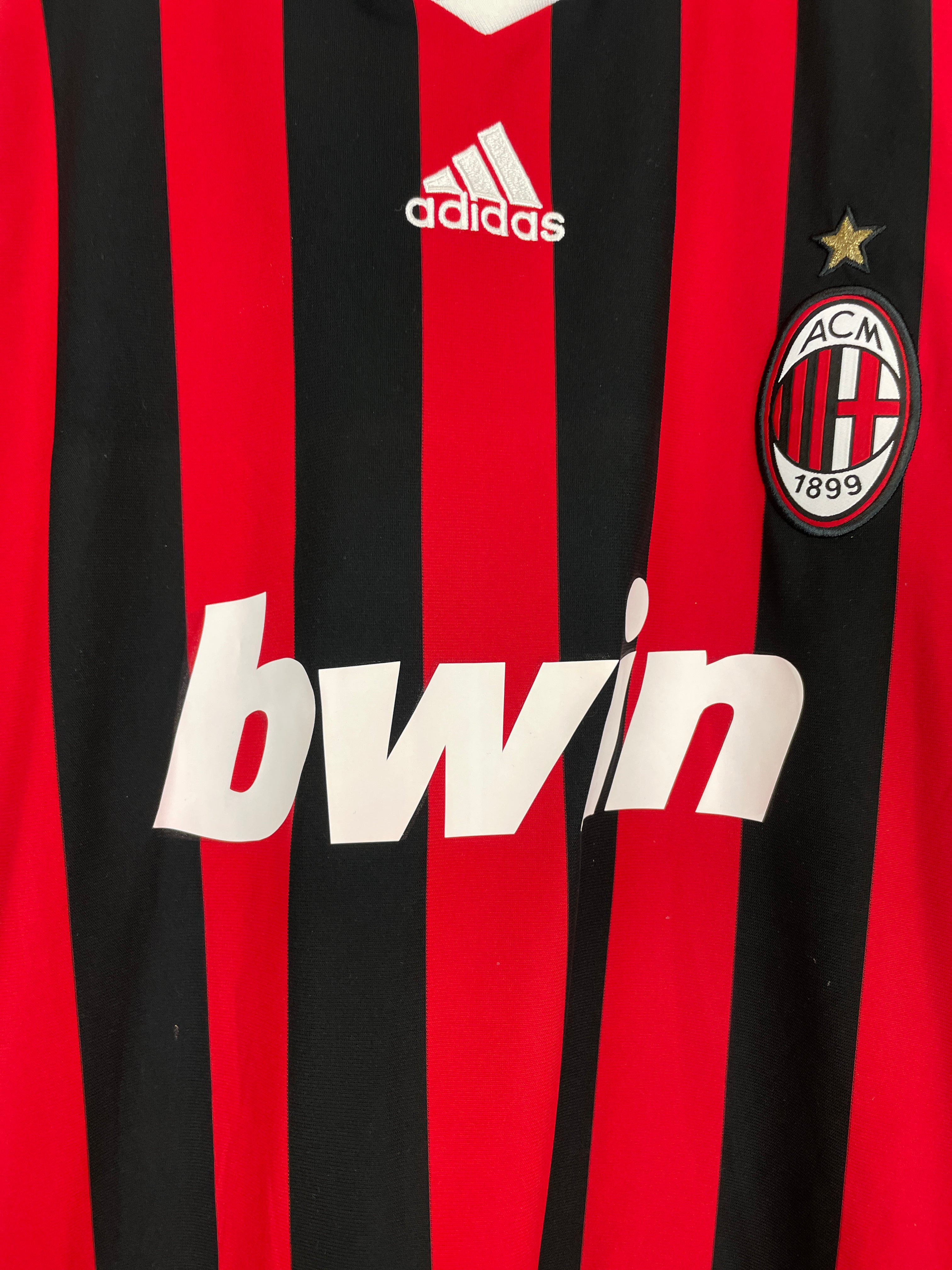 Shop 2009/10 AC MILAN RONALDINHO #10 L/S C/L HOME SHIRT (M) ADIDAS, classic football shirts, vintage football shirts & retro soccer jerseys at Cult Kits