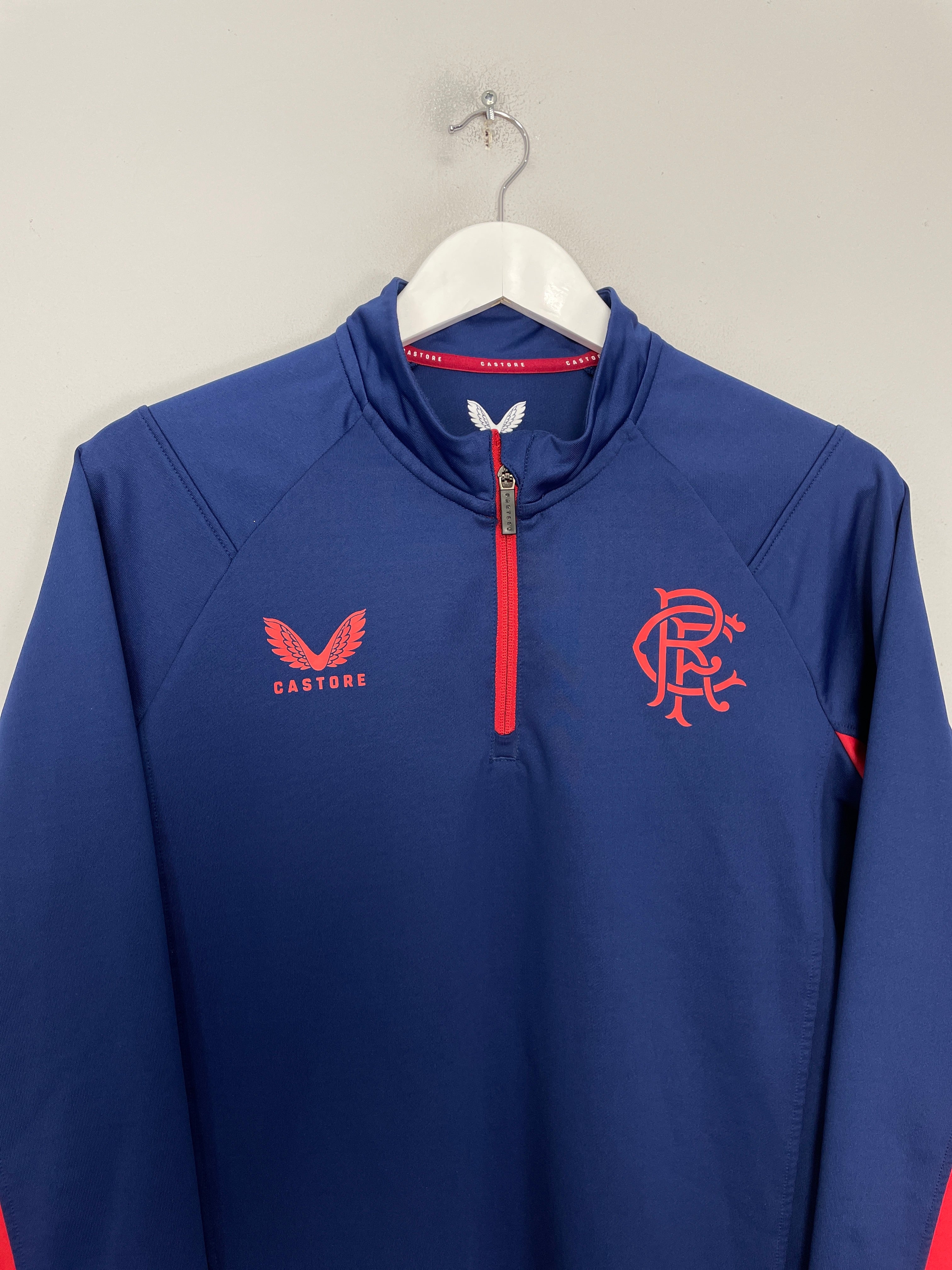 Shop 2023/24 RANGERS DRILL TOP (M) CASTORE, classic football shirts, vintage football shirts & retro soccer jerseys at Cult Kits