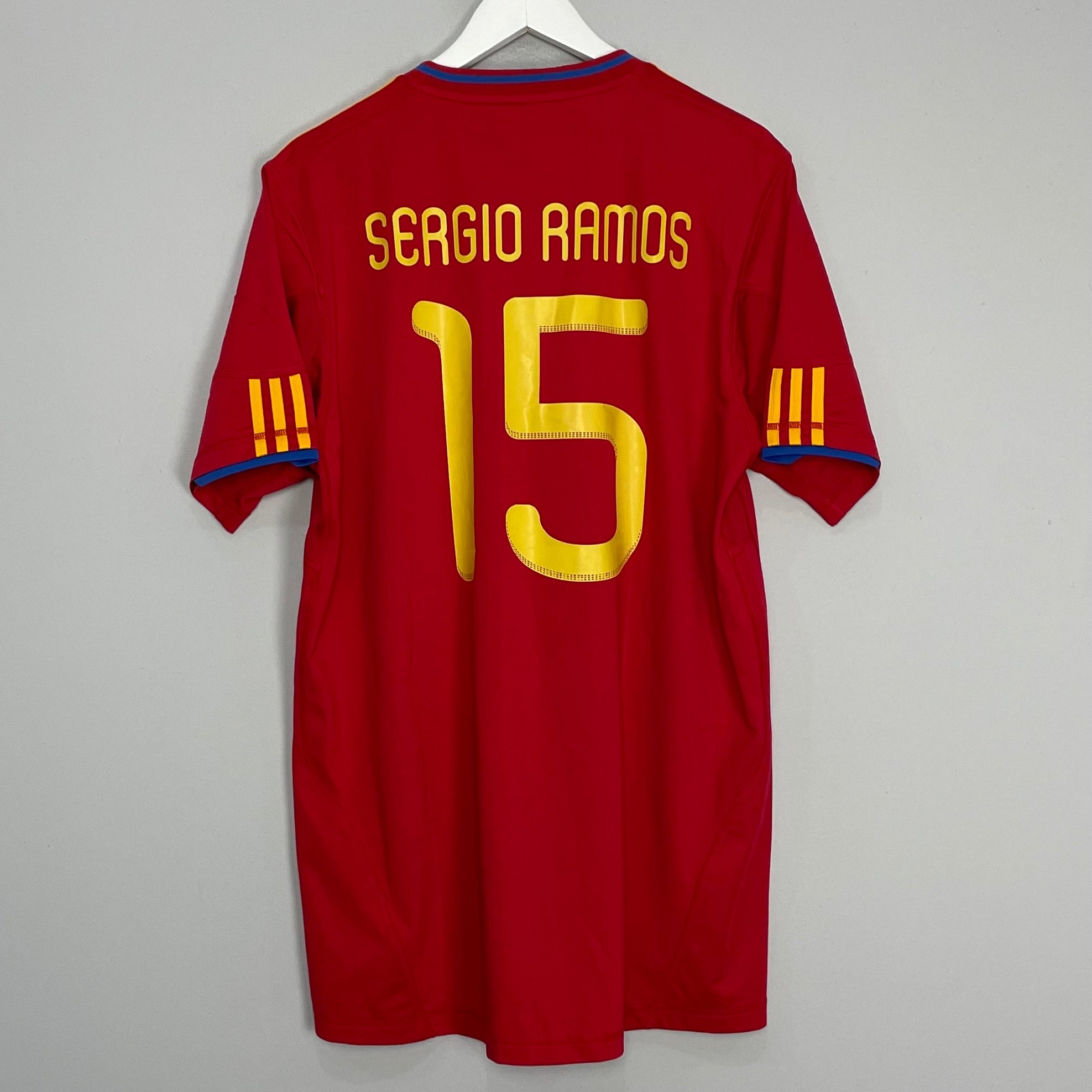 Shop 2010/11 SPAIN SERGIO RAMOS #15 HOME SHIRT (XL) ADIDAS, classic football shirts, vintage football shirts & retro soccer jerseys at Cult Kits