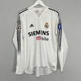 2004/05 REAL MADRID RONALDO #9 C/L L/S HOME SHIRT (M) ADIDAS