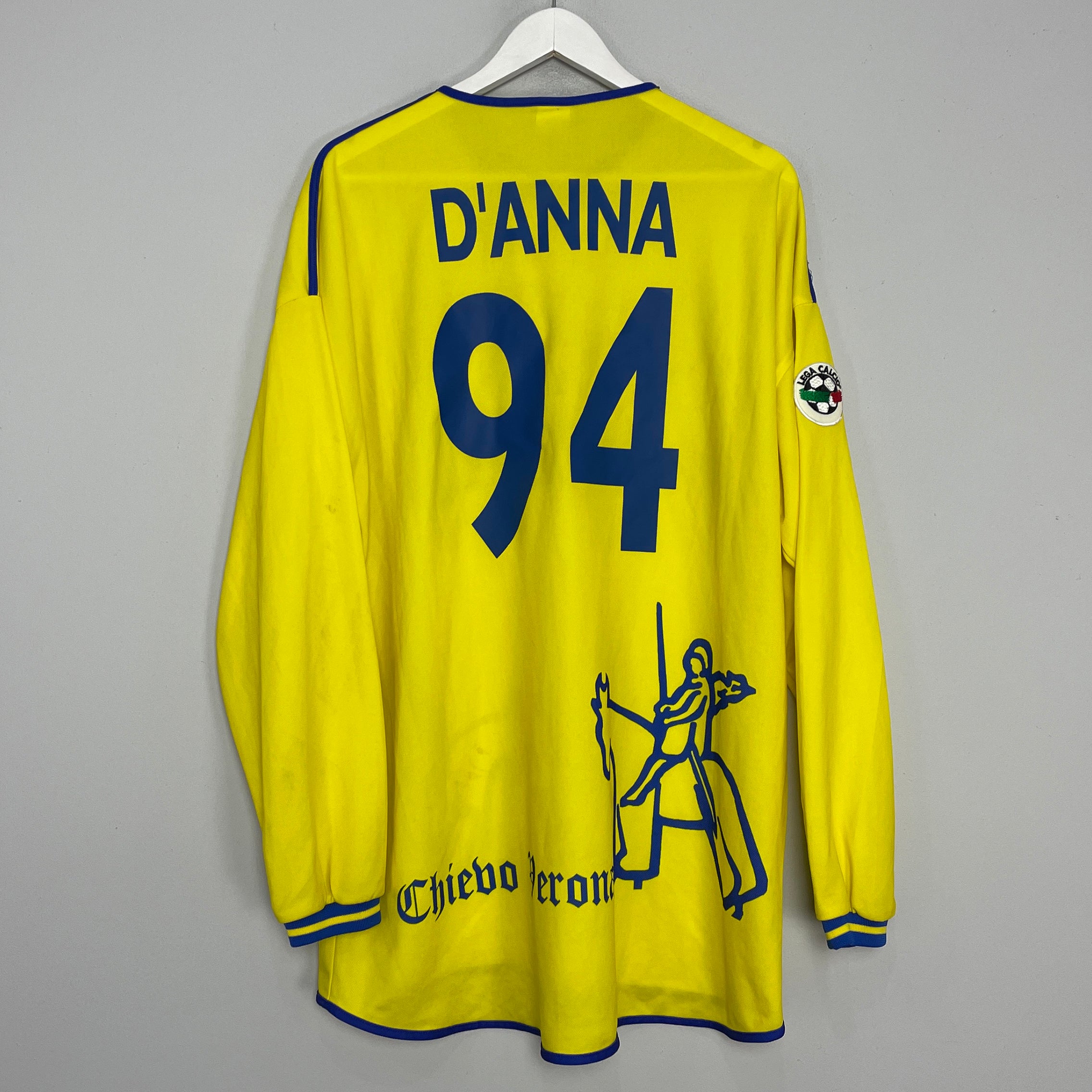 Shop 2001/02 CHIEVO D'ANNA #94 * MATCH ISSUED* L/S HOME SHIRT (XL) JOMA, classic football shirts, vintage football shirts & retro soccer jerseys at Cult Kits