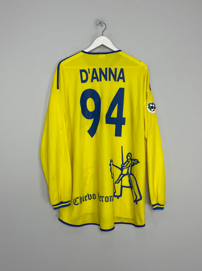 2001/02 CHIEVO D'ANNA #94 * MATCH ISSUED* L/S HOME SHIRT (XL) JOMA