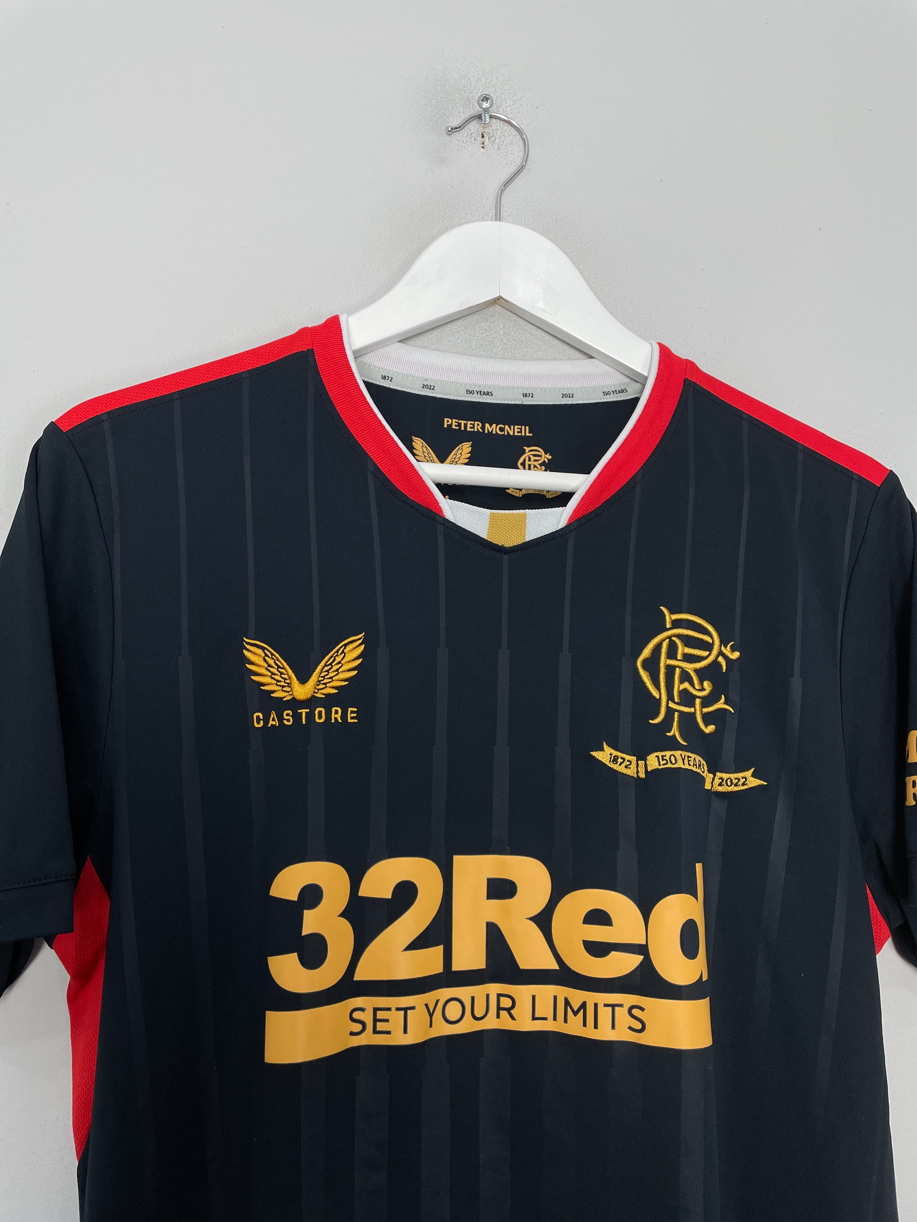 Shop 2021/22 RANGERS 125 YEAR AWAY SHIRT (M) CASTORE, classic football shirts, vintage football shirts & retro soccer jerseys at Cult Kits