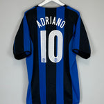 Shop 2004/05 INTER MILAN ADRIANO #10 HOME SHIRT (XL) NIKE, classic football shirts, vintage football shirts & retro soccer jerseys at Cult Kits