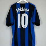 Shop 2004/05 INTER MILAN ADRIANO #10 HOME SHIRT (XL) NIKE, classic football shirts, vintage football shirts & retro soccer jerseys at Cult Kits