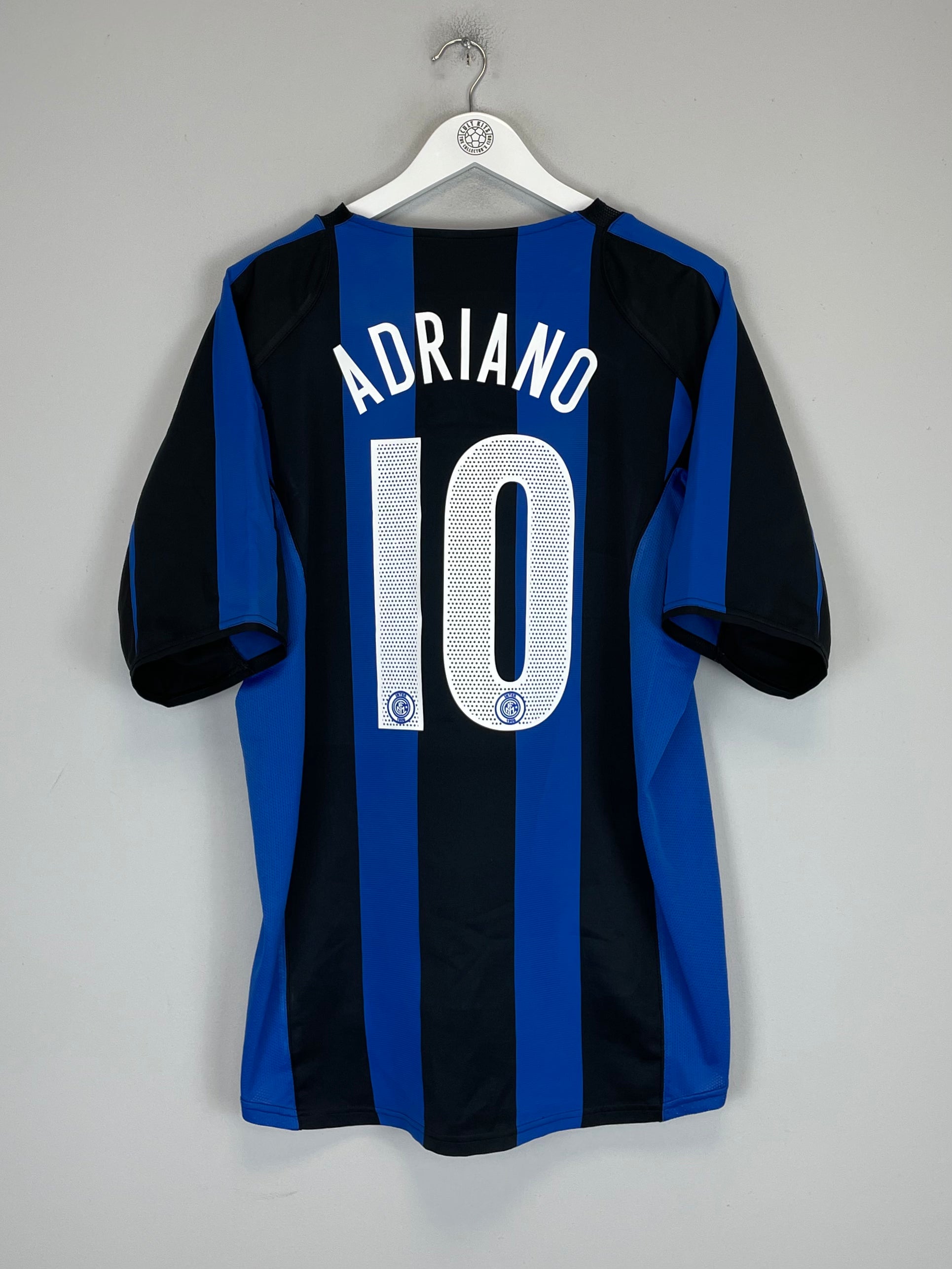 Shop 2004/05 INTER MILAN ADRIANO #10 HOME SHIRT (XL) NIKE, classic football shirts, vintage football shirts & retro soccer jerseys at Cult Kits