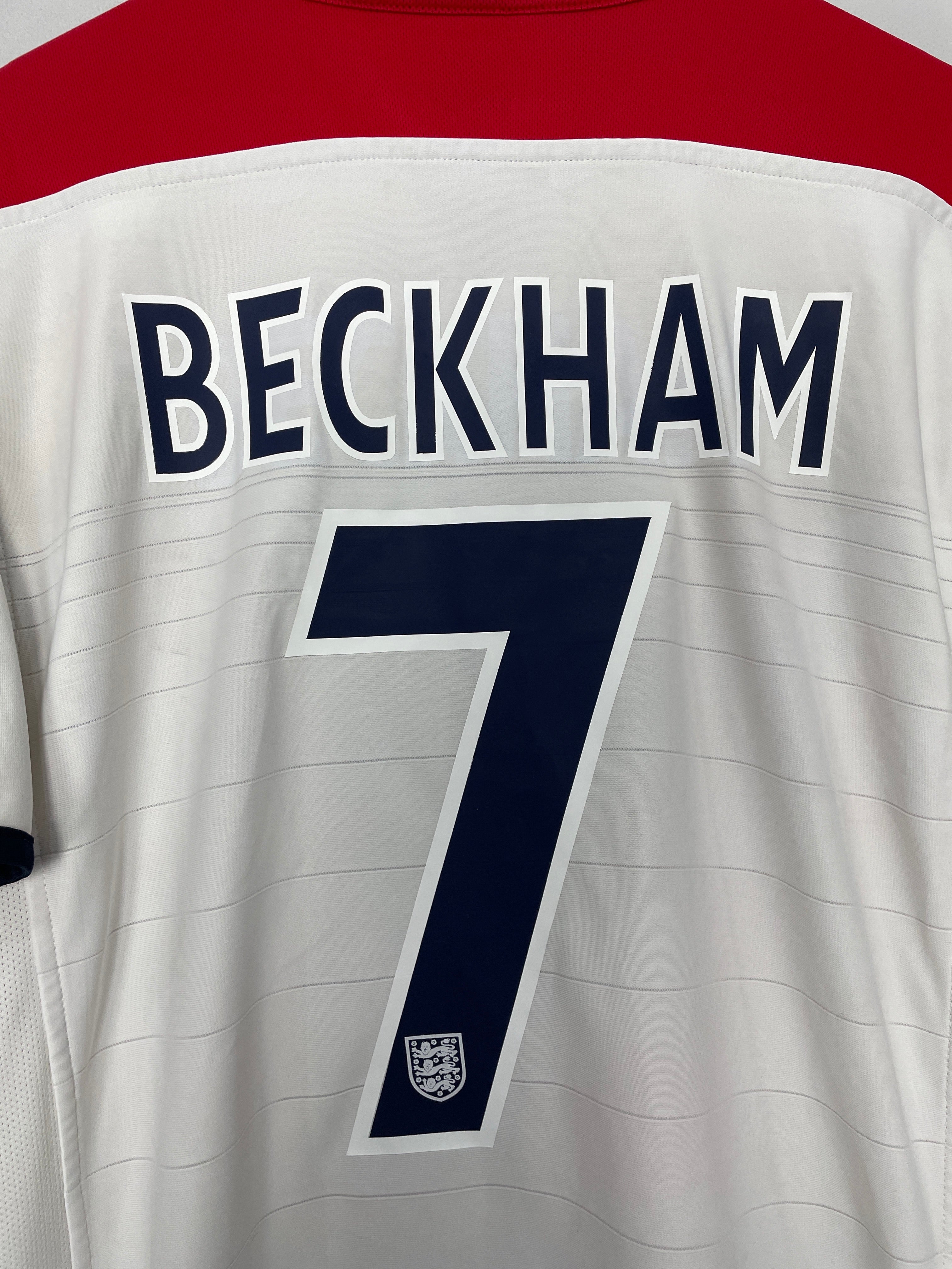 Shop 2003/05 ENGLAND BECKHAM #7 HOME SHIRT (L) UMBRO, classic football shirts, vintage football shirts & retro soccer jerseys at Cult Kits