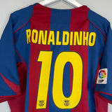 Shop 2004/05 BARCELONA RONALDINHO #10 HOME SHIRT (XL) NIKE, classic football shirts, vintage football shirts & retro soccer jerseys at Cult Kits