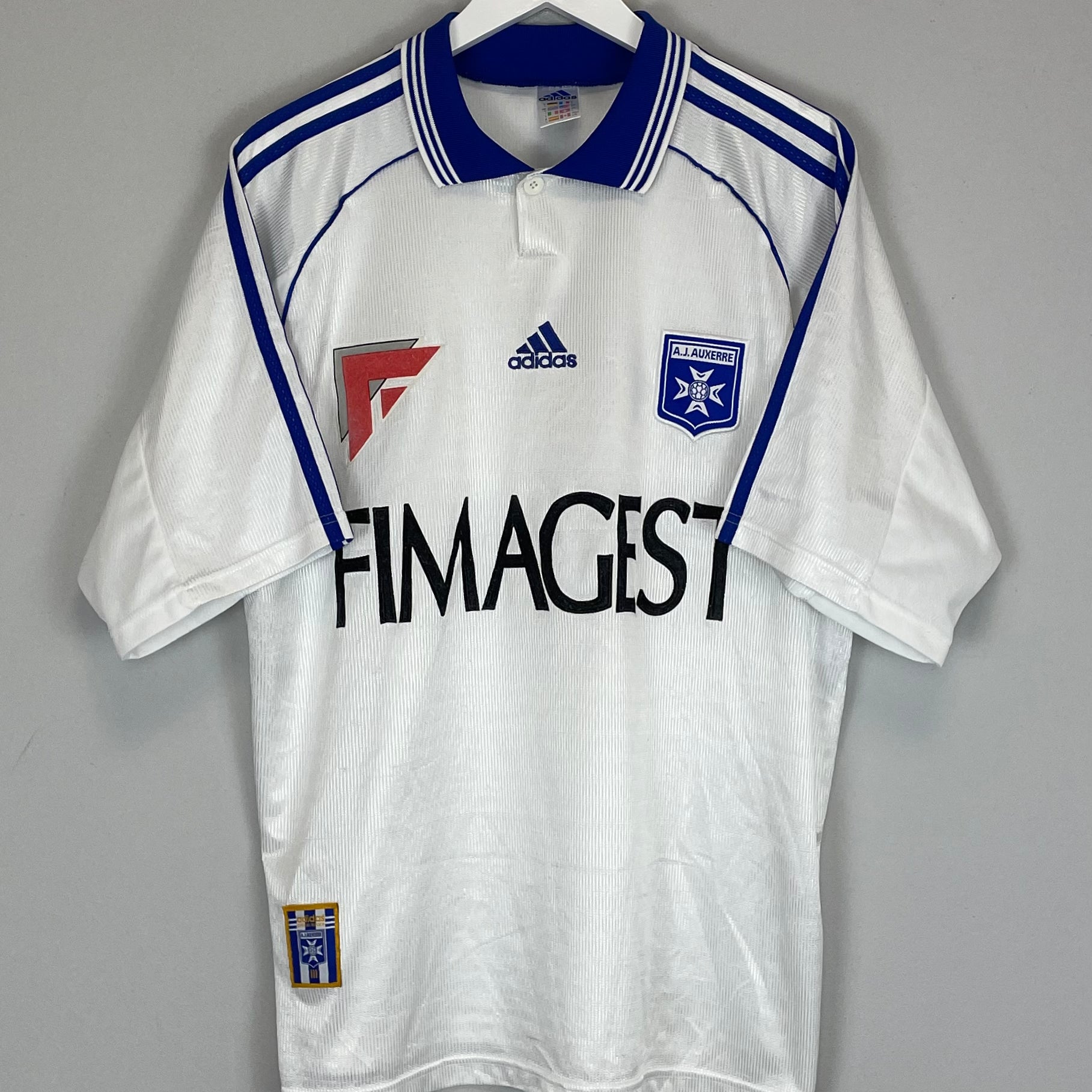 Shop 1998/99 AUXERRE HOME SHIRT (L) ADIDAS, classic football shirts, vintage football shirts & retro soccer jerseys at Cult Kits