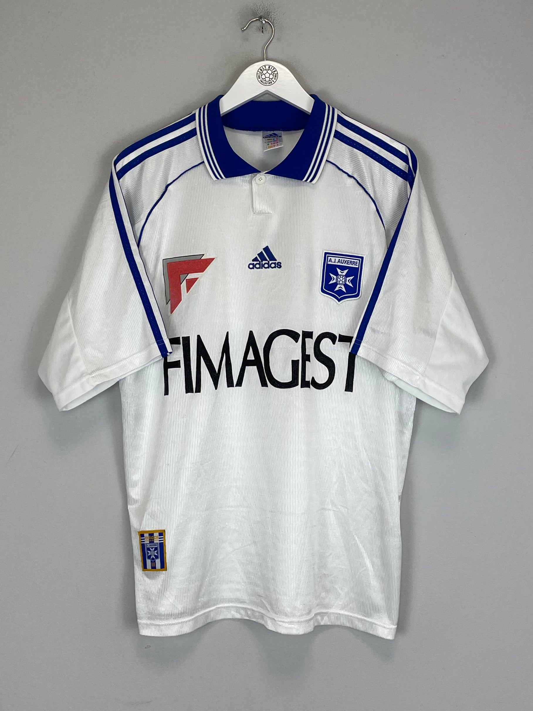 Shop 1998/99 AUXERRE HOME SHIRT (L) ADIDAS, classic football shirts, vintage football shirts & retro soccer jerseys at Cult Kits