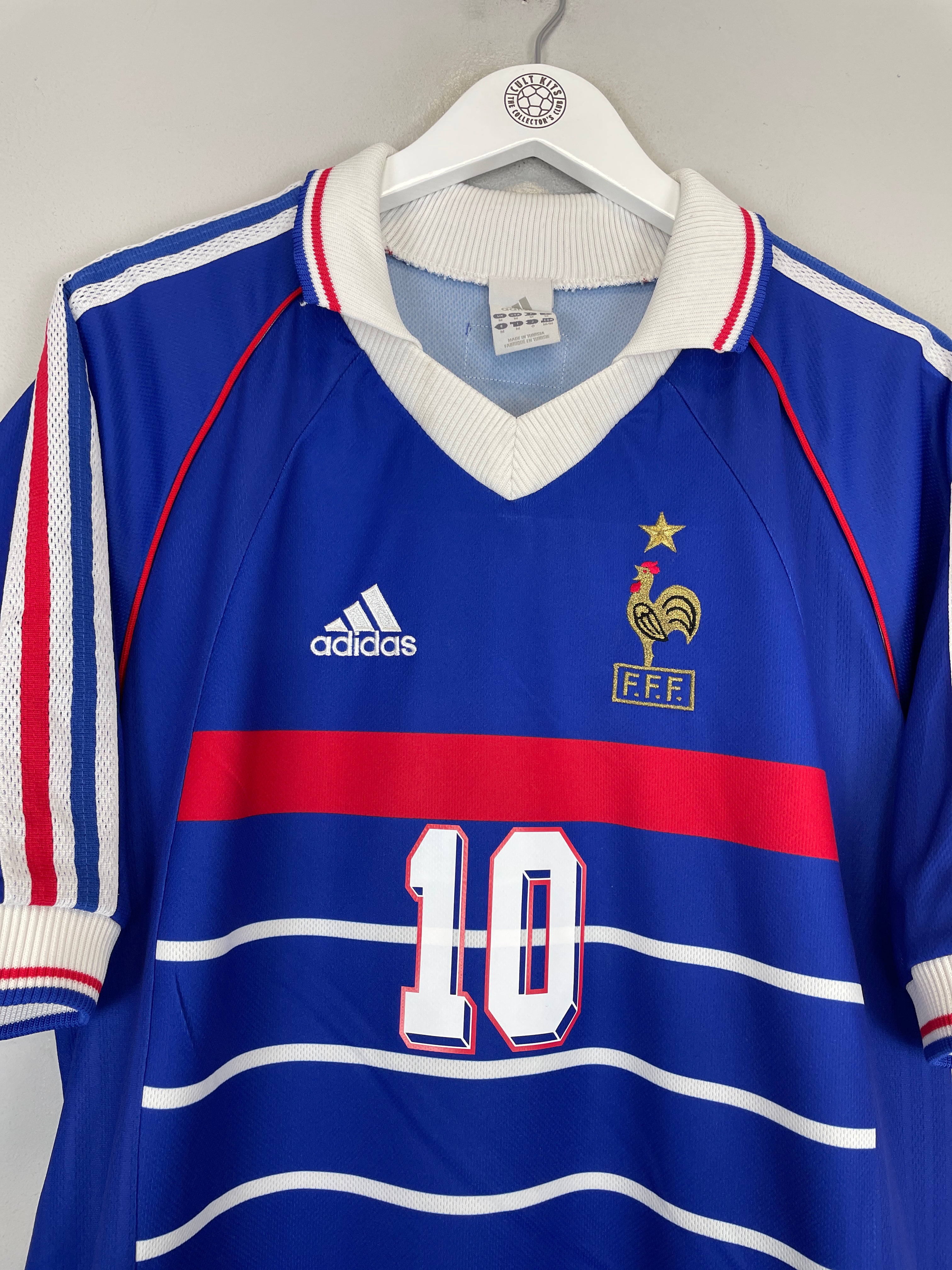 Shop 1998/00 FRANCE ZIDANE #10 HOME SHIRT (M) ADIDAS, classic football shirts, vintage football shirts & retro soccer jerseys at Cult Kits