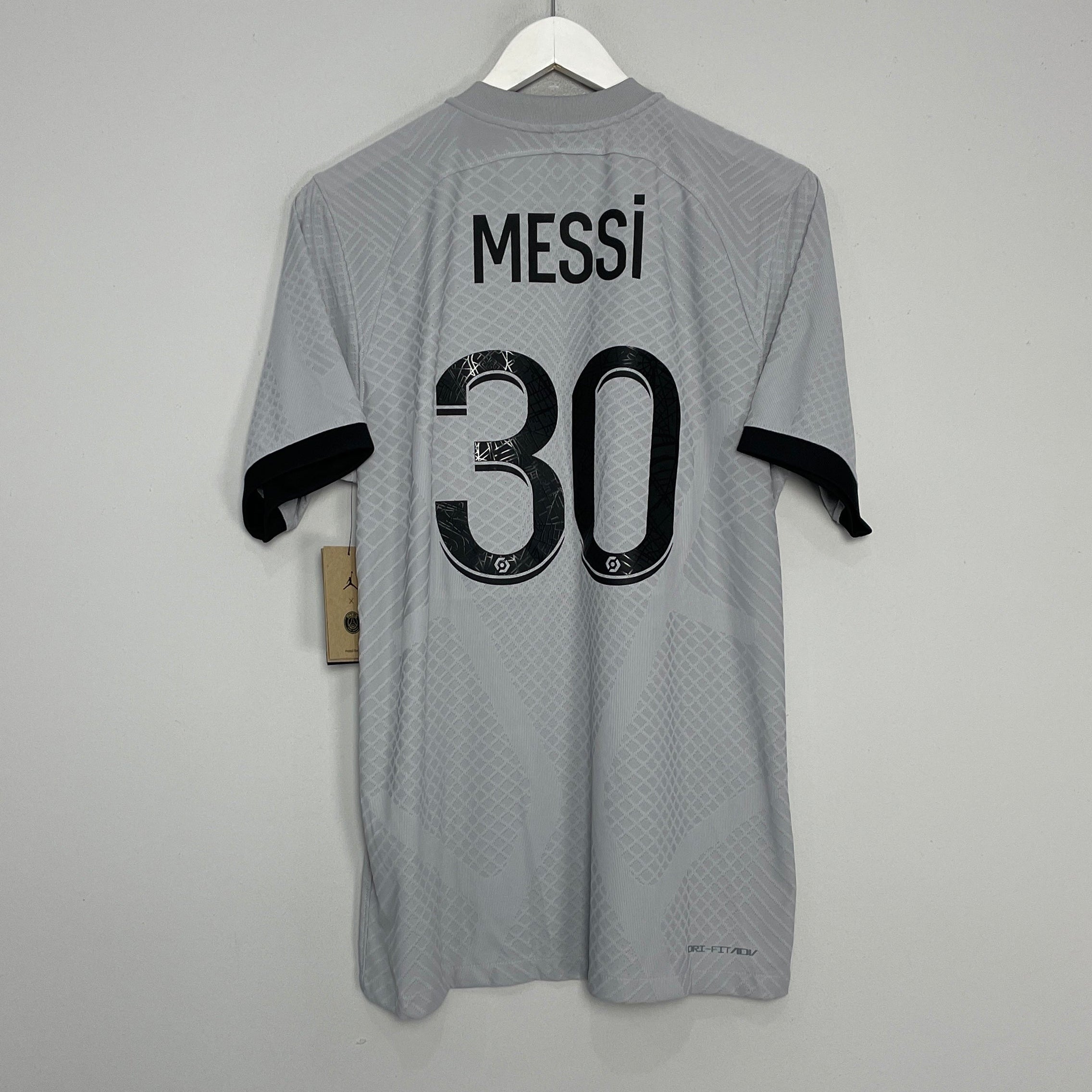 Shop 2022/23 PSG MESSI #30 *BNWT* MATCH ADV AWAY SHIRT (M) JORDAN, classic football shirts, vintage football shirts & retro soccer jerseys at Cult Kits