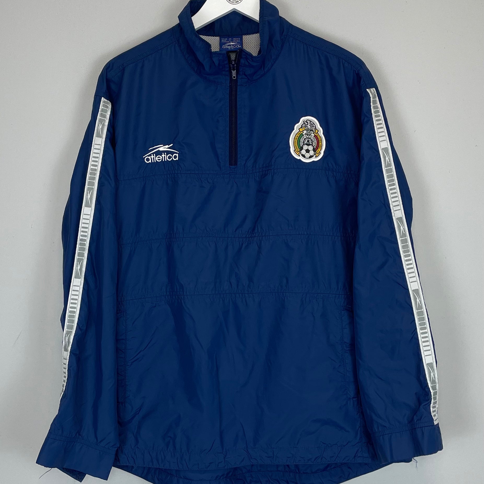 Shop 2000/02 MEXICO 1/4 ZIP WINDBREAKER (M) ATLETICA, classic football shirts, vintage football shirts & retro soccer jerseys at Cult Kits