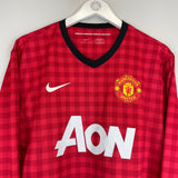 Shop 2012/13 MANCHESTER UNITED SCHOLES #22 L/S HOME SHIRT (L) NIKE, classic football shirts, vintage football shirts & retro soccer jerseys at Cult Kits