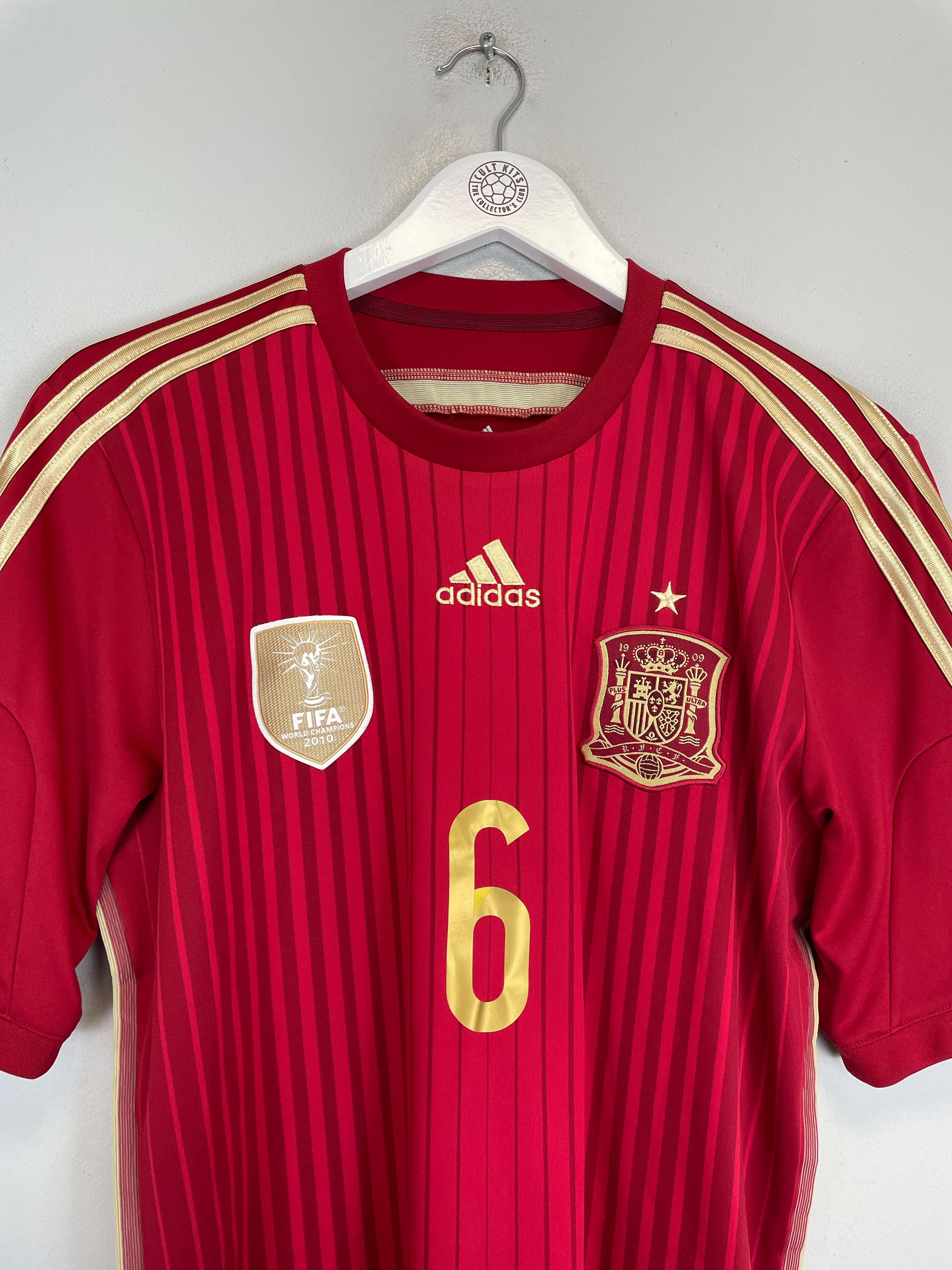 Shop 2014/15 SPAIN A.INIESTA #6 HOME SHIRT (M) ADIDAS, classic football shirts, vintage football shirts & retro soccer jerseys at Cult Kits