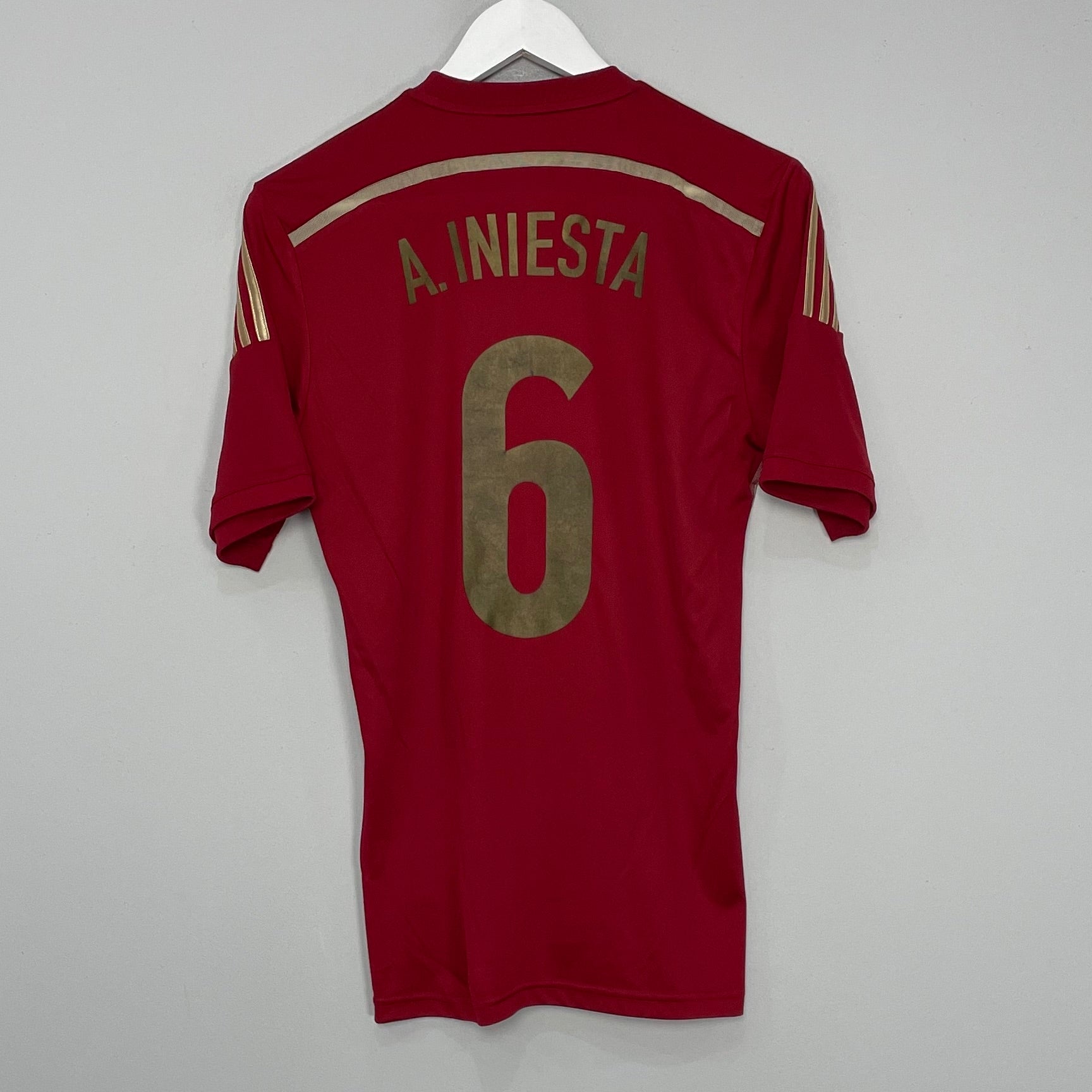 Shop 2013/15 SPAIN A.INIESTA #6 HOME SHIRT (S) ADIDAS, classic football shirts, vintage football shirts & retro soccer jerseys at Cult Kits