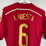 Shop 2014/15 SPAIN A.INIESTA #6 HOME SHIRT (M) ADIDAS, classic football shirts, vintage football shirts & retro soccer jerseys at Cult Kits