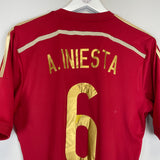 Shop 2014/15 SPAIN A.INIESTA #6 HOME SHIRT (M) ADIDAS, classic football shirts, vintage football shirts & retro soccer jerseys at Cult Kits