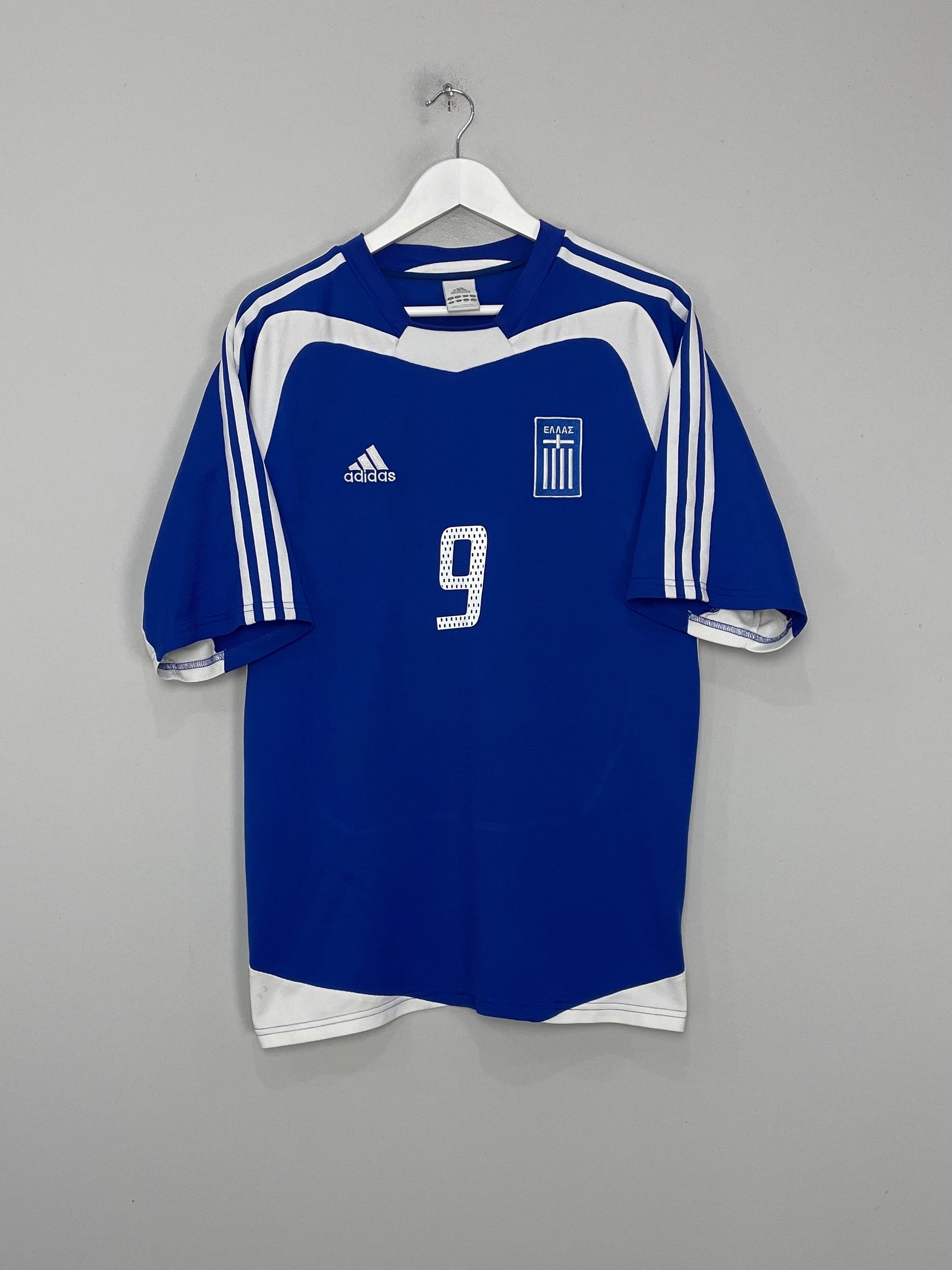 Shop 2004/06 GREECE CHARISTEAS #9 HOME SHIRT (L) ADIDAS, classic football shirts, vintage football shirts & retro soccer jerseys at Cult Kits
