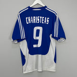 Shop 2004/06 GREECE CHARISTEAS #9 HOME SHIRT (L) ADIDAS, classic football shirts, vintage football shirts & retro soccer jerseys at Cult Kits