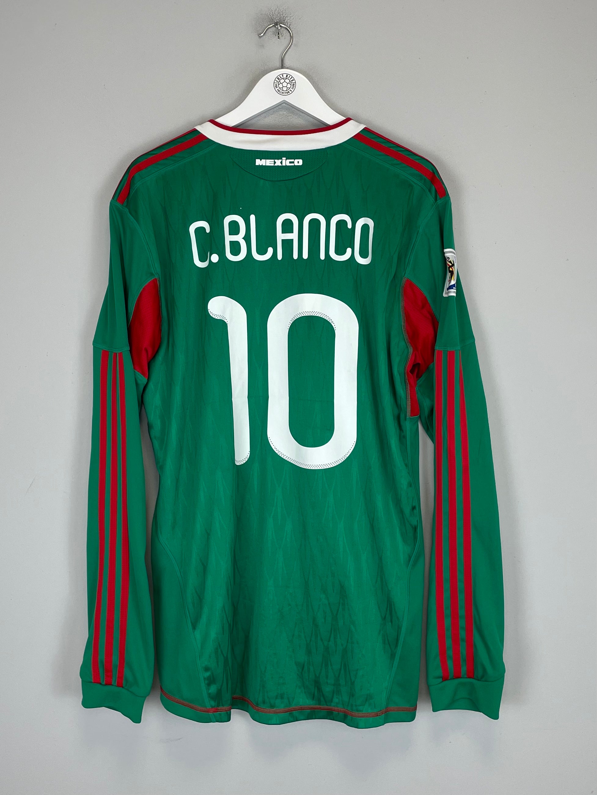 Shop 2010 MEXICO C.BLANCO #10 L/S HOME SHIRT (XL) ADIDAS, classic football shirts, vintage football shirts & retro soccer jerseys at Cult Kits