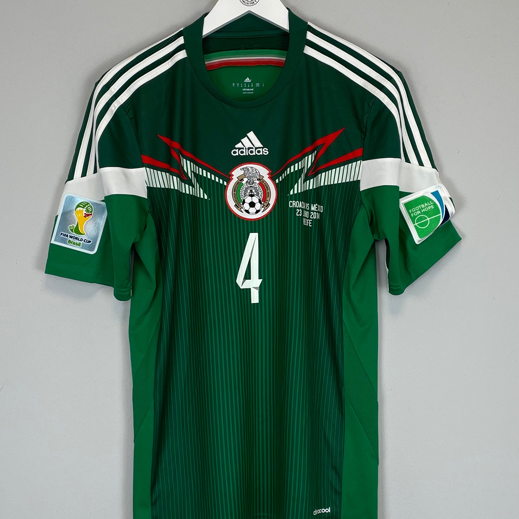 Shop 2014/15 MEXICO MARQUEZ #4 HOME SHIRT (M) ADIDAS, classic football shirts, vintage football shirts & retro soccer jerseys at Cult Kits