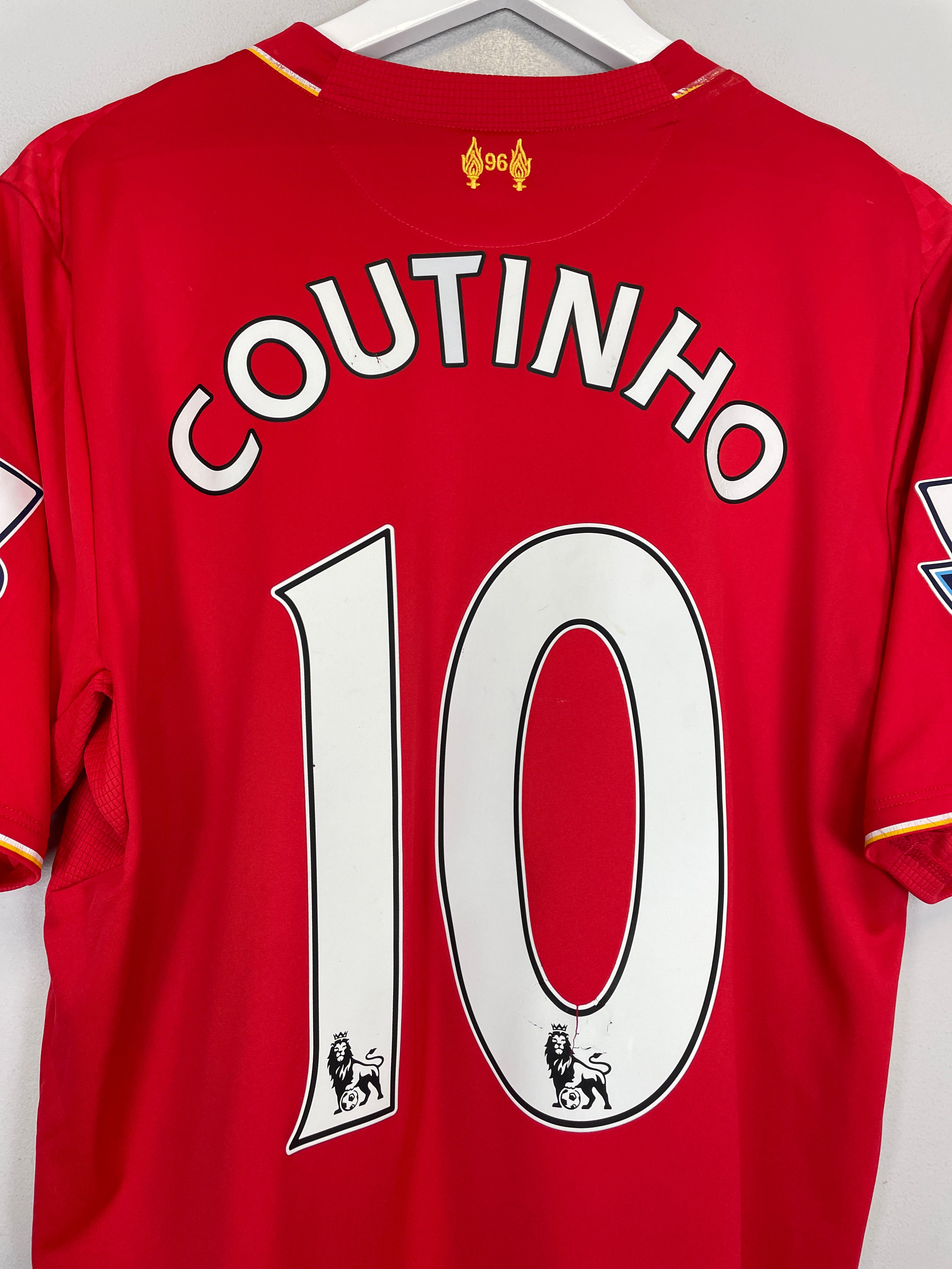 Shop 2015/16 LIVERPOOL COUTINHO #10 HOME SHIRT (L) NEW BALANCE, classic football shirts, vintage football shirts & retro soccer jerseys at Cult Kits
