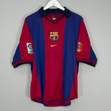 Shop 2000/01 BARCELONA RIVALDO #11 HOME SHIRT (L) NIKE, classic football shirts, vintage football shirts & retro soccer jerseys at Cult Kits