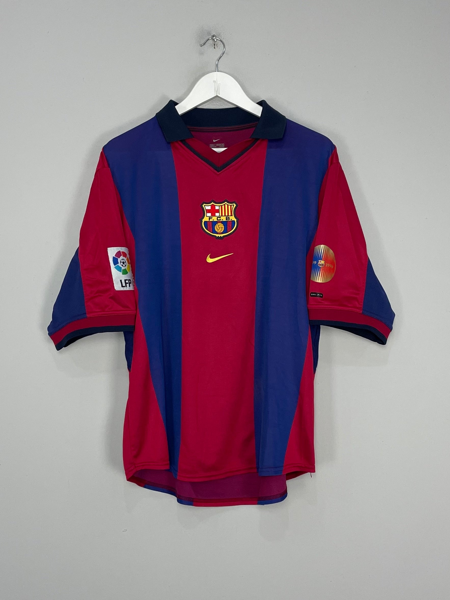 Shop 2000/01 BARCELONA RIVALDO #11 HOME SHIRT (L) NIKE, classic football shirts, vintage football shirts & retro soccer jerseys at Cult Kits