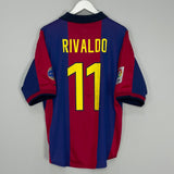 Shop 2000/01 BARCELONA RIVALDO #11 HOME SHIRT (L) NIKE, classic football shirts, vintage football shirts & retro soccer jerseys at Cult Kits