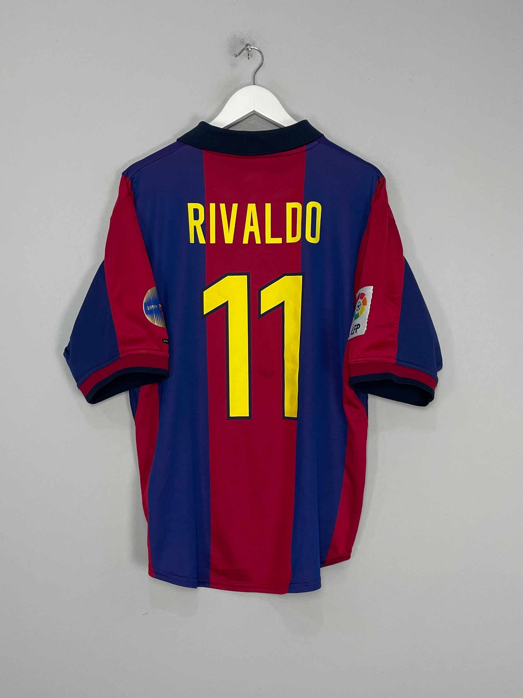 Shop 2000/01 BARCELONA RIVALDO #11 HOME SHIRT (L) NIKE, classic football shirts, vintage football shirts & retro soccer jerseys at Cult Kits