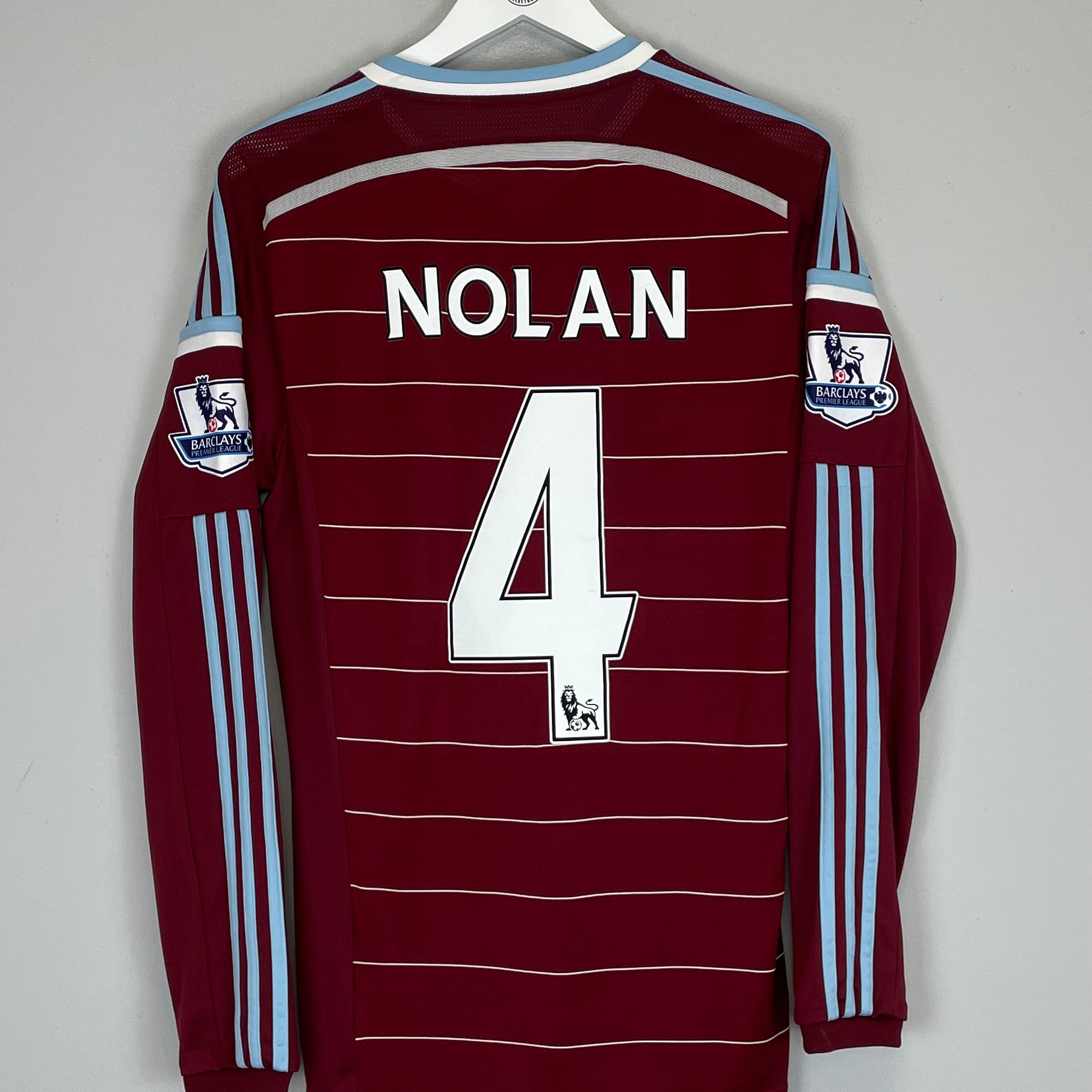 Shop 2014/15 WEST HAM NOLAN #4 L/S HOME SHIRT (M) ADIDAS, classic football shirts, vintage football shirts & retro soccer jerseys at Cult Kits
