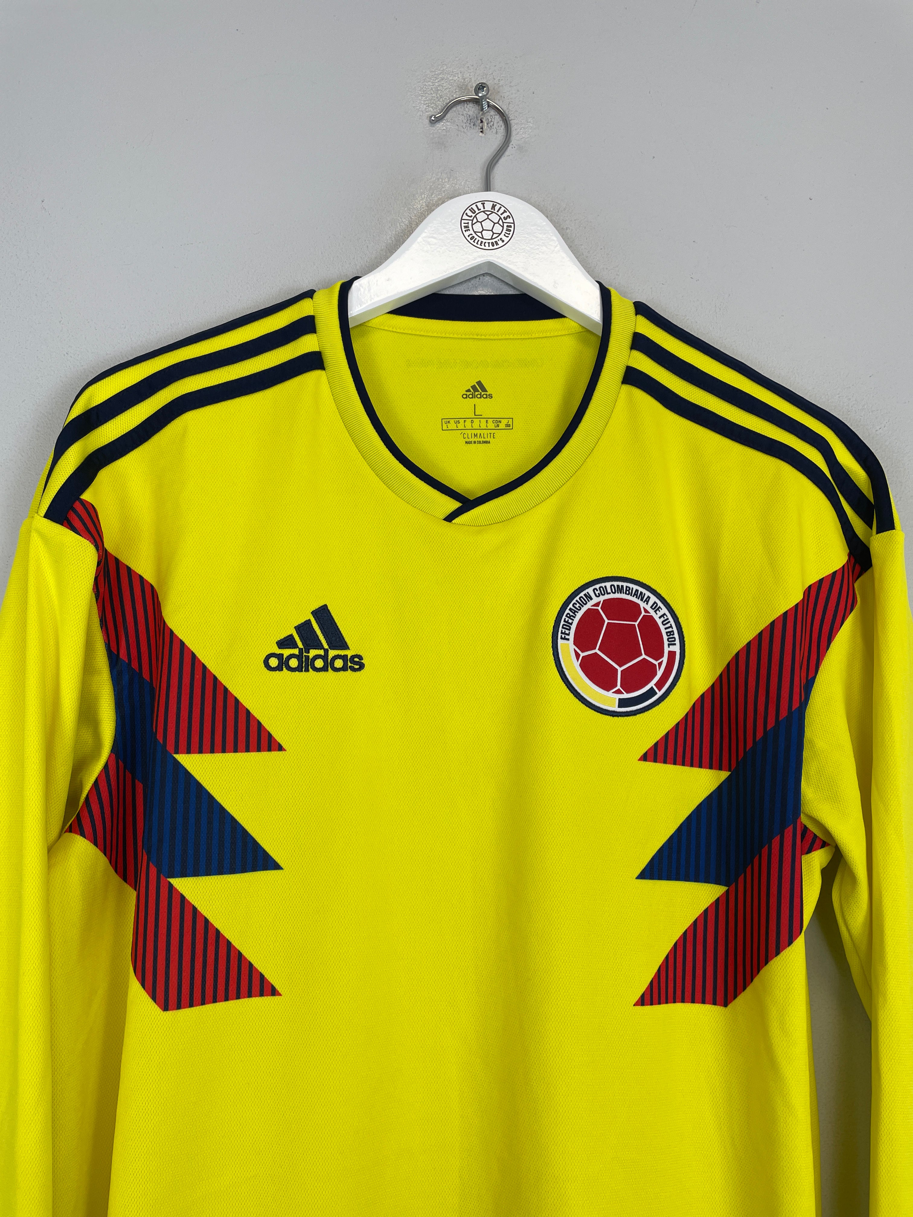 Shop 2018/19 COLOMBIA L/S HOME SHIRT (L) ADIDAS, classic football shirts, vintage football shirts & retro soccer jerseys at Cult Kits