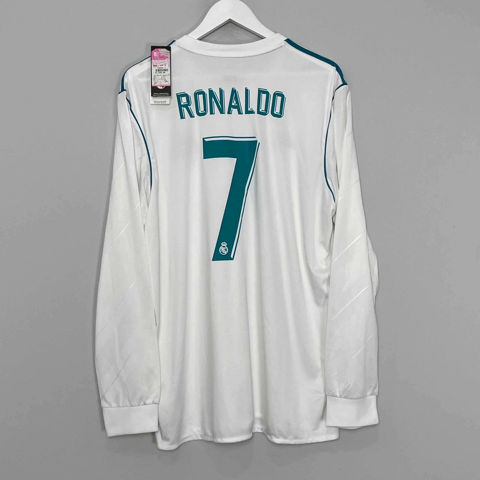 Shop 2017/18 REAL MADRID RONALDO #7 *BNWT* L/S HOME SHIRT (XL) ADIDAS, classic football shirts, vintage football shirts & retro soccer jerseys at Cult Kits