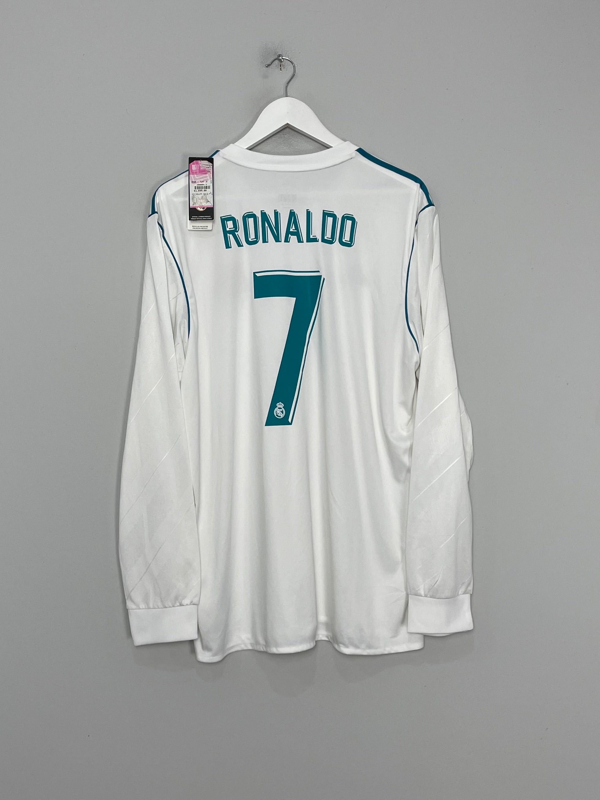 Shop 2017/18 REAL MADRID RONALDO #7 *BNWT* L/S HOME SHIRT (XL) ADIDAS, classic football shirts, vintage football shirts & retro soccer jerseys at Cult Kits