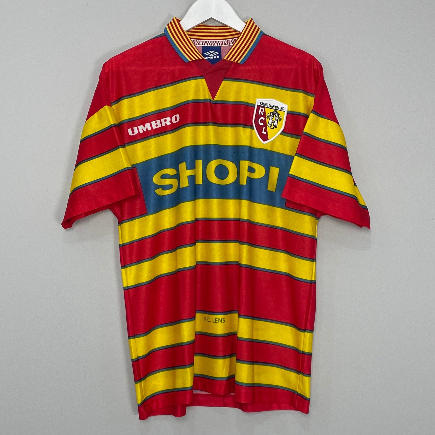 Shop 1997/98 RC LENS HOME SHIRT (L) UMBRO, classic football shirts, vintage football shirts & retro soccer jerseys at Cult Kits
