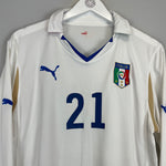Shop 2010/11 ITALY PIRLO #21 L/S AWAY SHIRT (L) PUMA, classic football shirts, vintage football shirts & retro soccer jerseys at Cult Kits