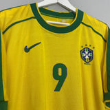 1998/00 BRAZIL RONALDO #9 HOME SHIRT (L) NIKE