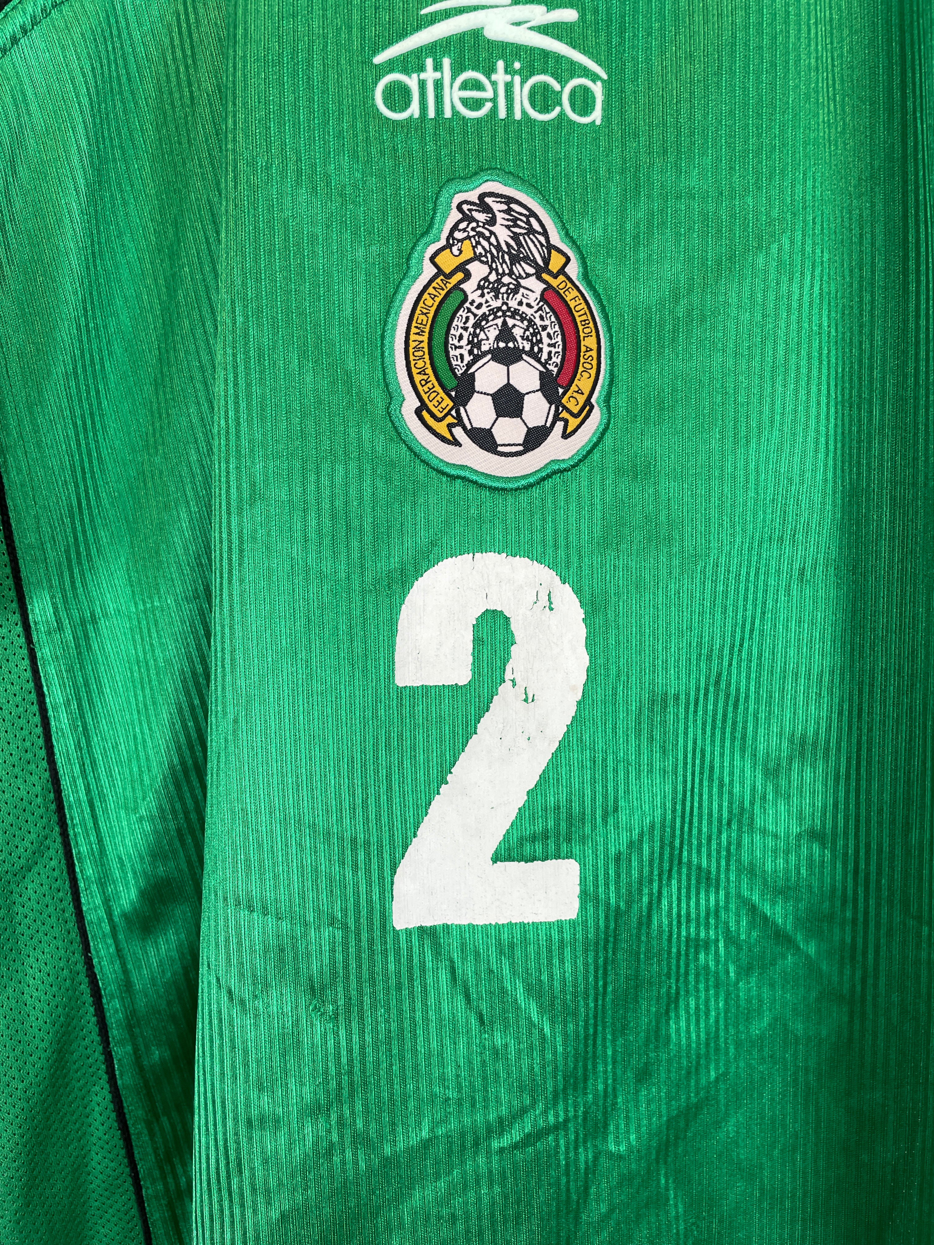 Shop 2000/01 MEXICO SUAREZ #2 HOME SHIRT (XL) ATLETICA, classic football shirts, vintage football shirts & retro soccer jerseys at Cult Kits
