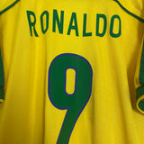 1998/00 BRAZIL RONALDO #9 HOME SHIRT (L) NIKE