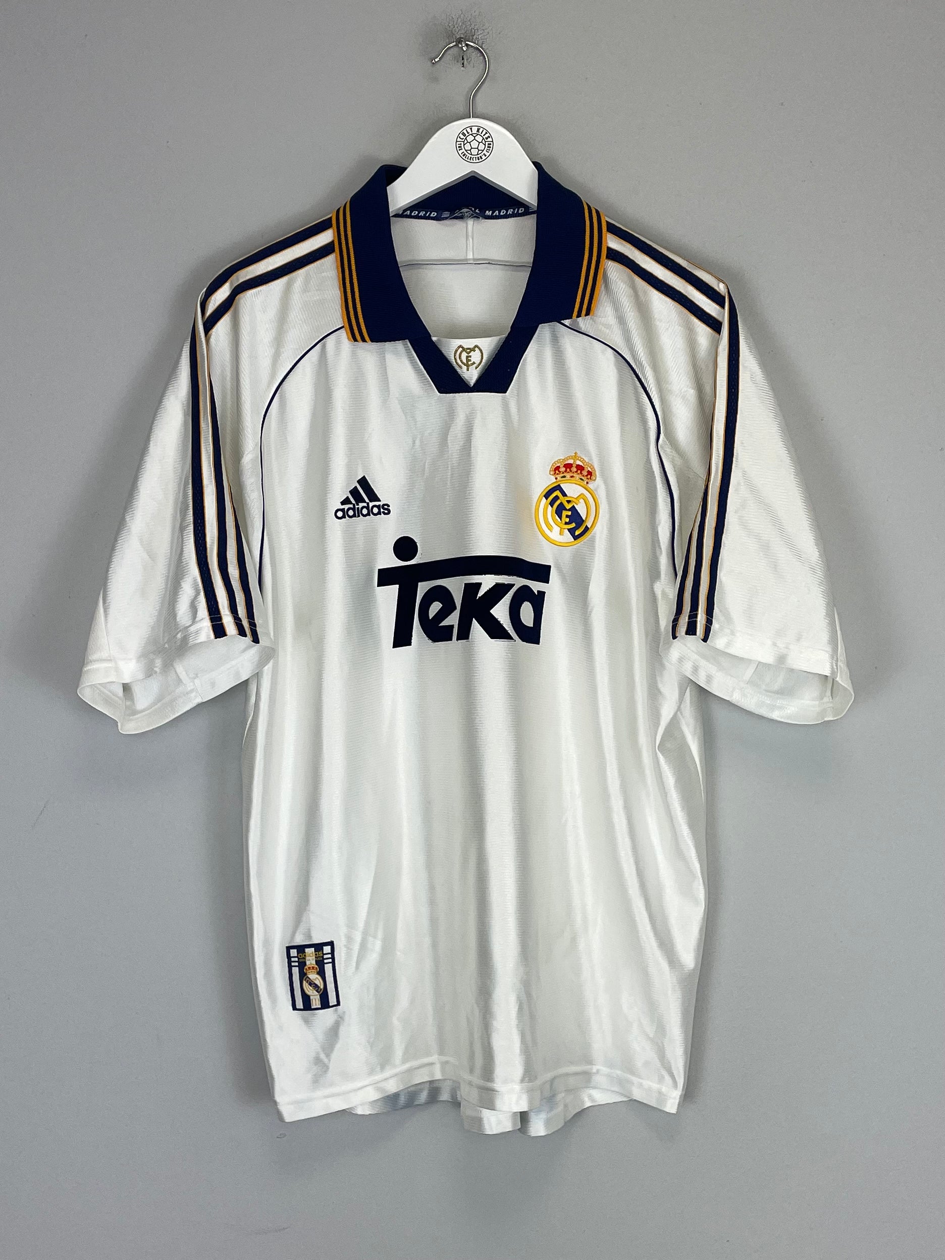 Shop 1998/00 REAL MADRID HOME SHIRT (L) ADIDAS, classic football shirts, vintage football shirts & retro soccer jerseys at Cult Kits