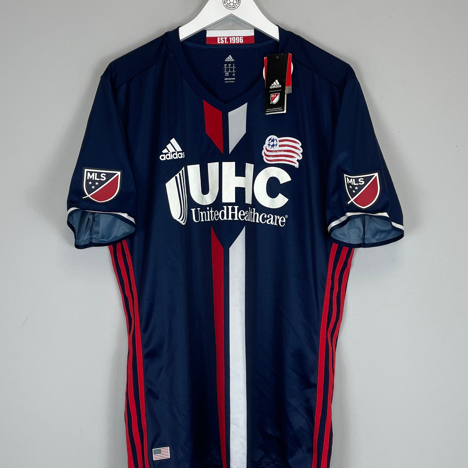 Shop 2016/17 NEW ENGLAND REVOLUTION *BNWT* HOME SHIRT (XL) ADIDAS, classic football shirts, vintage football shirts & retro soccer jerseys at Cult Kits