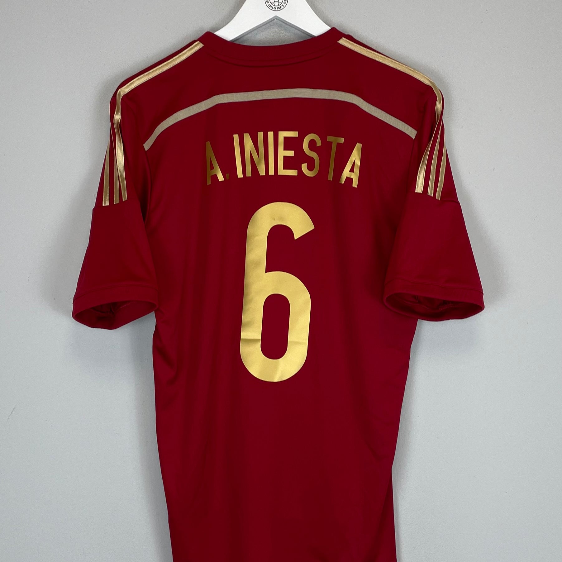 Shop 2013/15 SPAIN A.INIESTA #6 HOME SHIRT (M) ADIDAS, classic football shirts, vintage football shirts & retro soccer jerseys at Cult Kits