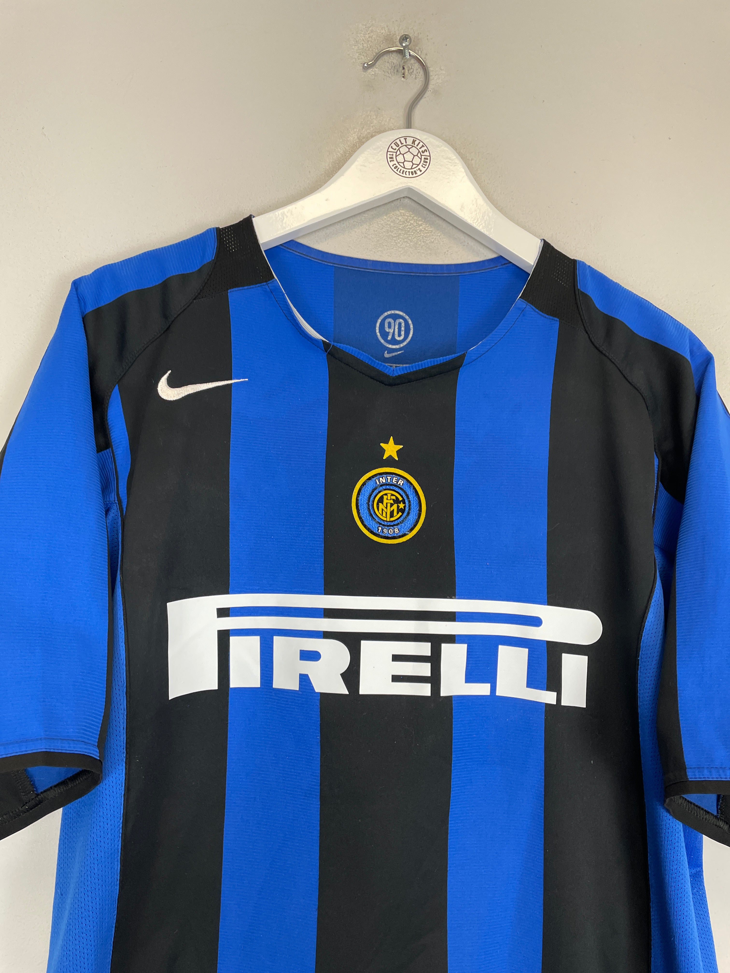 Shop 2004/05 INTER MILAN ADRIANO #10 HOME SHIRT (L) NIKE, classic football shirts, vintage football shirts & retro soccer jerseys at Cult Kits