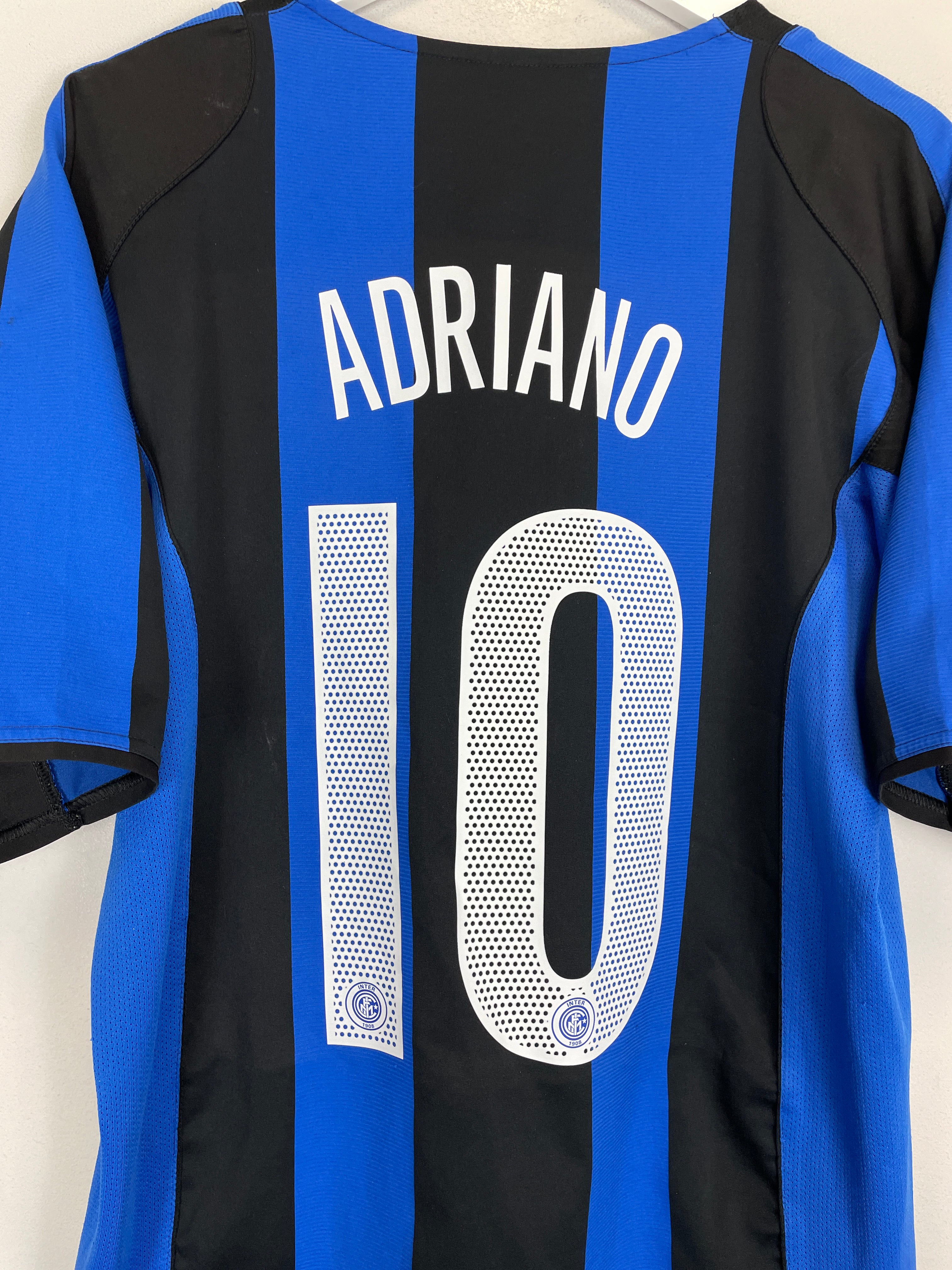 Shop 2004/05 INTER MILAN ADRIANO #10 HOME SHIRT (L) NIKE, classic football shirts, vintage football shirts & retro soccer jerseys at Cult Kits