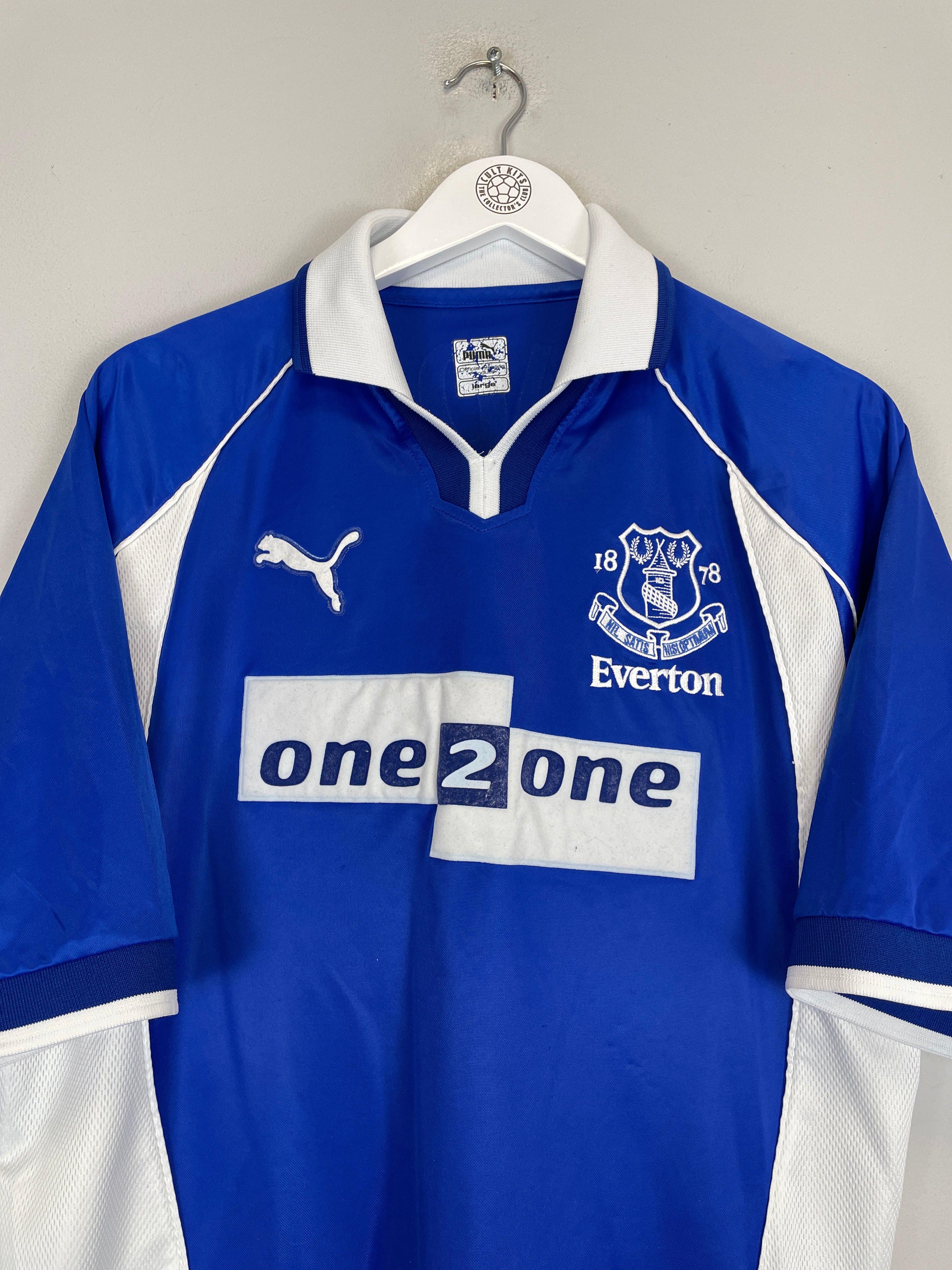 Shop 2000/02 EVERTON GINOLA #24 HOME SHIRT (L) PUMA, classic football shirts, vintage football shirts & retro soccer jerseys at Cult Kits